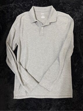 Sonoma Men's Long Sleeve Polo in Light Gray